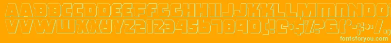 RogueHeroOutline Font – Green Fonts on Orange Background