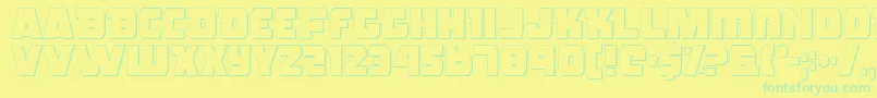 RogueHeroOutline Font – Green Fonts on Yellow Background