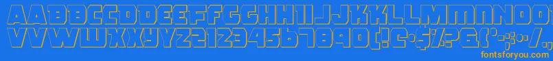 RogueHeroOutline Font – Orange Fonts on Blue Background