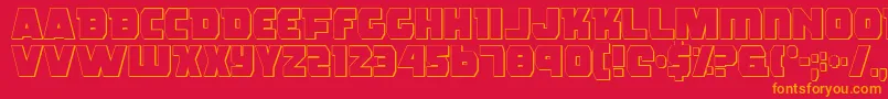 RogueHeroOutline Font – Orange Fonts on Red Background