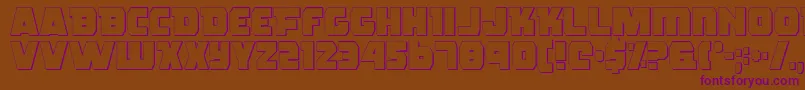 RogueHeroOutline-Schriftart – Violette Schriften auf braunem Hintergrund