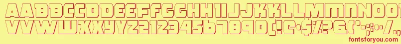 RogueHeroOutline Font – Red Fonts on Yellow Background