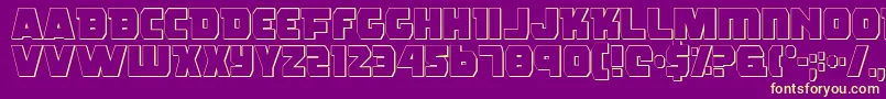 RogueHeroOutline Font – Yellow Fonts on Purple Background