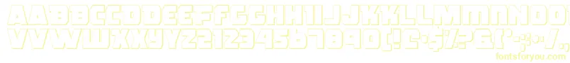 フォントRogueHeroOutline – 黄色のフォント