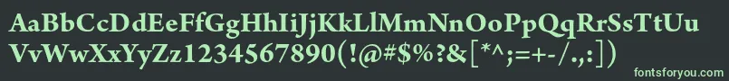 Шрифт ArnoproBold – зелёные шрифты на чёрном фоне