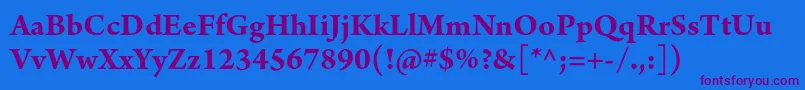 ArnoproBold Font – Purple Fonts on Blue Background