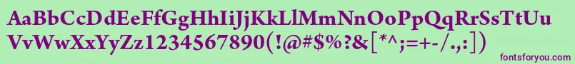 ArnoproBold Font – Purple Fonts on Green Background