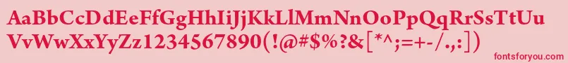 フォントArnoproBold – ピンクの背景に赤い文字