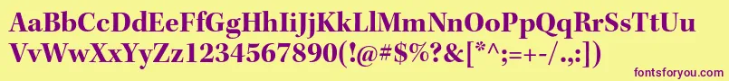 KeplerstdBoldsubh Font – Purple Fonts on Yellow Background