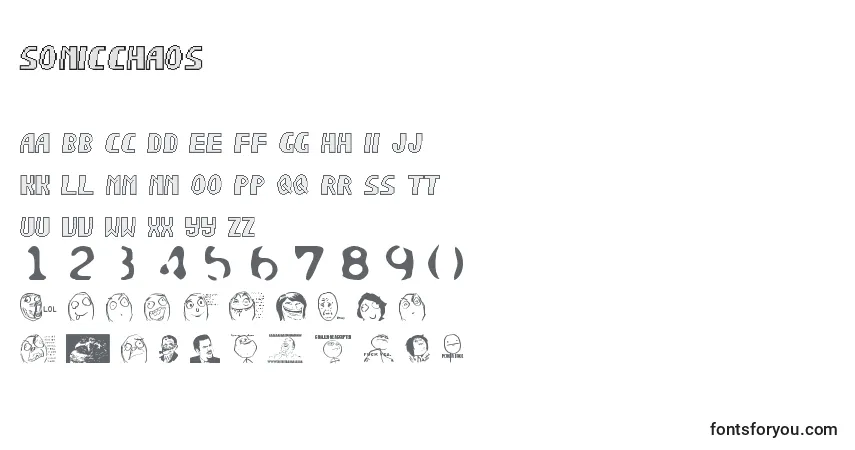 Schriftart Sonicchaos – Alphabet, Zahlen, spezielle Symbole