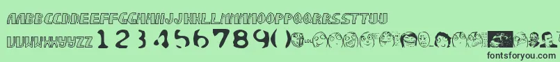 フォントSonicchaos – 緑の背景に黒い文字