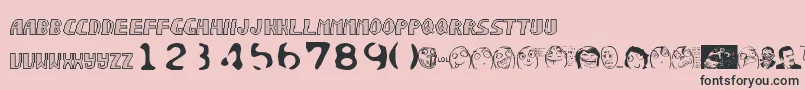 Sonicchaos-Schriftart – Schwarze Schriften auf rosa Hintergrund
