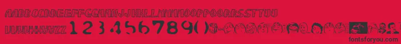 フォントSonicchaos – 赤い背景に黒い文字