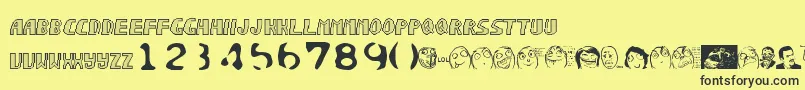 フォントSonicchaos – 黒い文字の黄色い背景