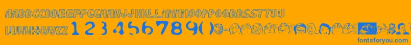 Sonicchaos Font – Blue Fonts on Orange Background