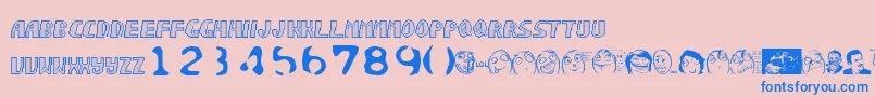 フォントSonicchaos – ピンクの背景に青い文字