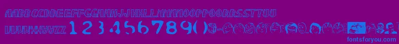 Sonicchaos Font – Blue Fonts on Purple Background