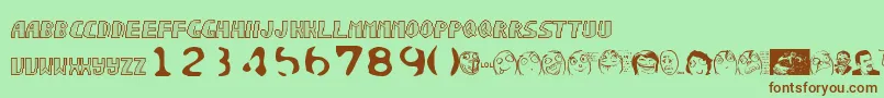 Sonicchaos-fontti – ruskeat fontit vihreällä taustalla