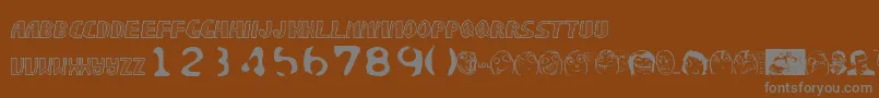 Sonicchaos-fontti – harmaat kirjasimet ruskealla taustalla