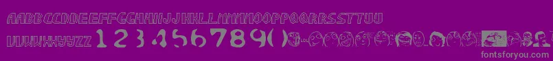 Sonicchaos-fontti – harmaat kirjasimet violetilla taustalla