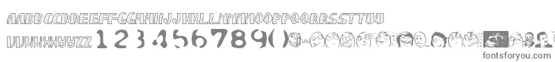 フォントSonicchaos – 白い背景に灰色の文字