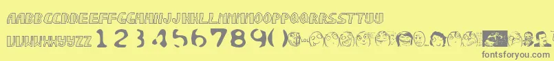 Sonicchaos-fontti – harmaat kirjasimet keltaisella taustalla