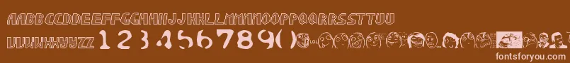 Sonicchaos-fontti – vaaleanpunaiset fontit ruskealla taustalla