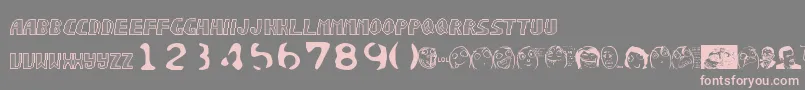Sonicchaos-fontti – vaaleanpunaiset fontit harmaalla taustalla