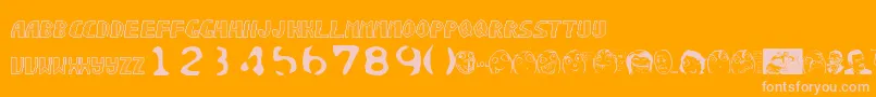 Sonicchaos-Schriftart – Rosa Schriften auf orangefarbenem Hintergrund