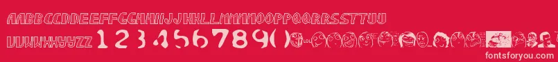 Sonicchaos-fontti – vaaleanpunaiset fontit punaisella taustalla