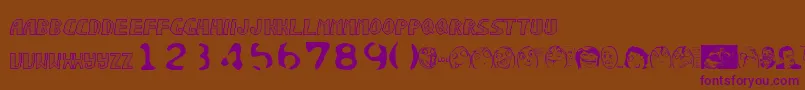 Sonicchaos-fontti – violetit fontit ruskealla taustalla