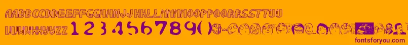 フォントSonicchaos – オレンジの背景に紫のフォント