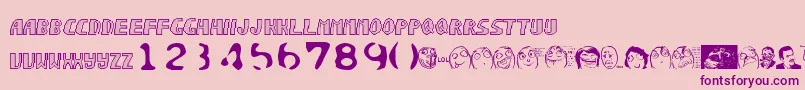 Sonicchaos-fontti – violetit fontit vaaleanpunaisella taustalla