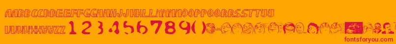 フォントSonicchaos – オレンジの背景に赤い文字