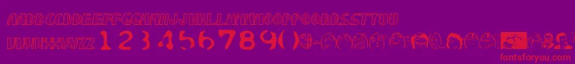 フォントSonicchaos – 紫の背景に赤い文字