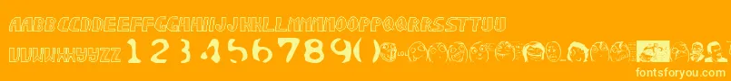 Шрифт Sonicchaos – жёлтые шрифты на оранжевом фоне