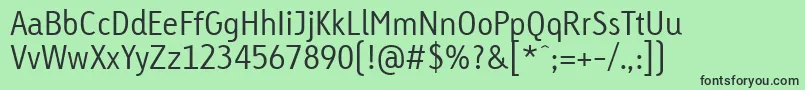 LinotypeTetriaLightTab Font – Black Fonts on Green Background