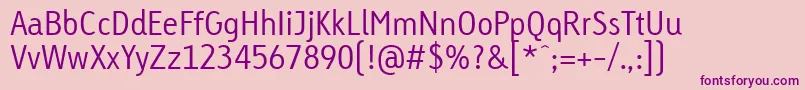 Шрифт LinotypeTetriaLightTab – фиолетовые шрифты на розовом фоне