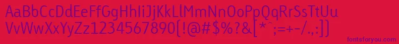 LinotypeTetriaLightTab Font – Purple Fonts on Red Background