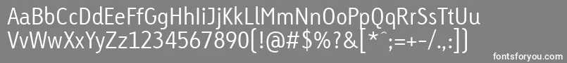 フォントLinotypeTetriaLightTab – 灰色の背景に白い文字