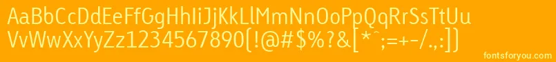 fuente LinotypeTetriaLightTab – Fuentes Amarillas Sobre Fondo Naranja