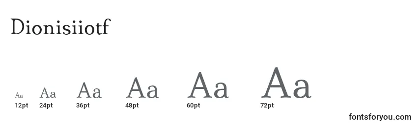 Размеры шрифта Dionisiiotf
