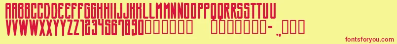 フォントCfshowbizzpersonalRegular – 赤い文字の黄色い背景