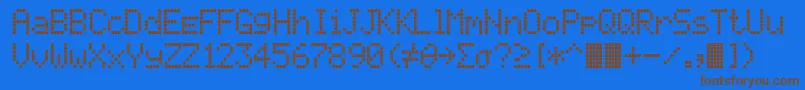 Czcionka Texas ffy – brązowe czcionki na niebieskim tle