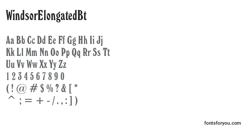 WindsorElongatedBtフォント–アルファベット、数字、特殊文字