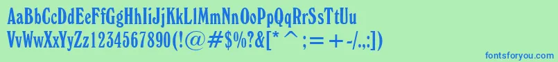 WindsorElongatedBt Font – Blue Fonts on Green Background