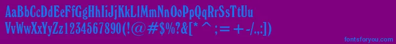 WindsorElongatedBt Font – Blue Fonts on Purple Background