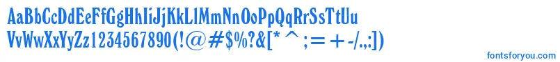 フォントWindsorElongatedBt – 白い背景に青い文字