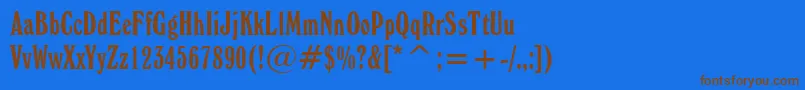 WindsorElongatedBt Font – Brown Fonts on Blue Background