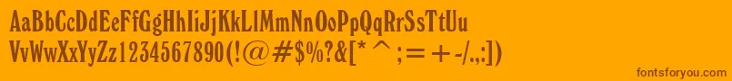 WindsorElongatedBt Font – Brown Fonts on Orange Background